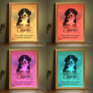 Custom Photo You Left Paw Prints On Our Hearts - Memorial Personalized Custom Frame Light Box - Sympathy Gift For Pet Owners, Pet Lovers