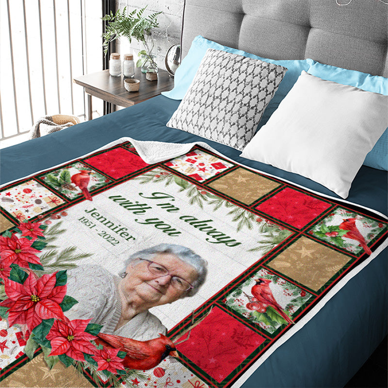 Photo personnalisée « Tu seras toujours dans mon cœur » - Couverture personnalisée commémorative - Cadeau de Noël, cadeau de condoléances pour les membres de la famille
