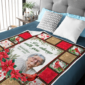 Photo personnalisée « Tu seras toujours dans mon cœur » - Couverture personnalisée commémorative - Cadeau de Noël, cadeau de condoléances pour les membres de la famille