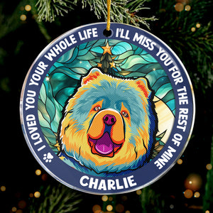 Mon préféré Bonjour - Ornement commémoratif personnalisé - Forme ronde en acrylique - Cadeau de Noël, cadeau de condoléances pour les propriétaires d'animaux et les amoureux des animaux