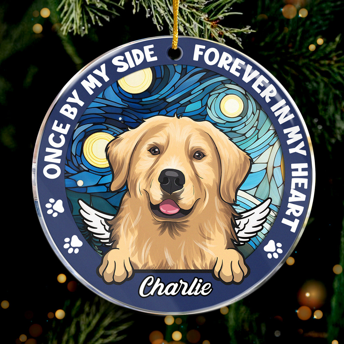 Tu me manques pour le reste de ma vie - Ornement commémoratif personnalisé - Forme ronde en acrylique - Cadeau de Noël, cadeau de condoléances pour les propriétaires d'animaux de compagnie et les amoureux des animaux