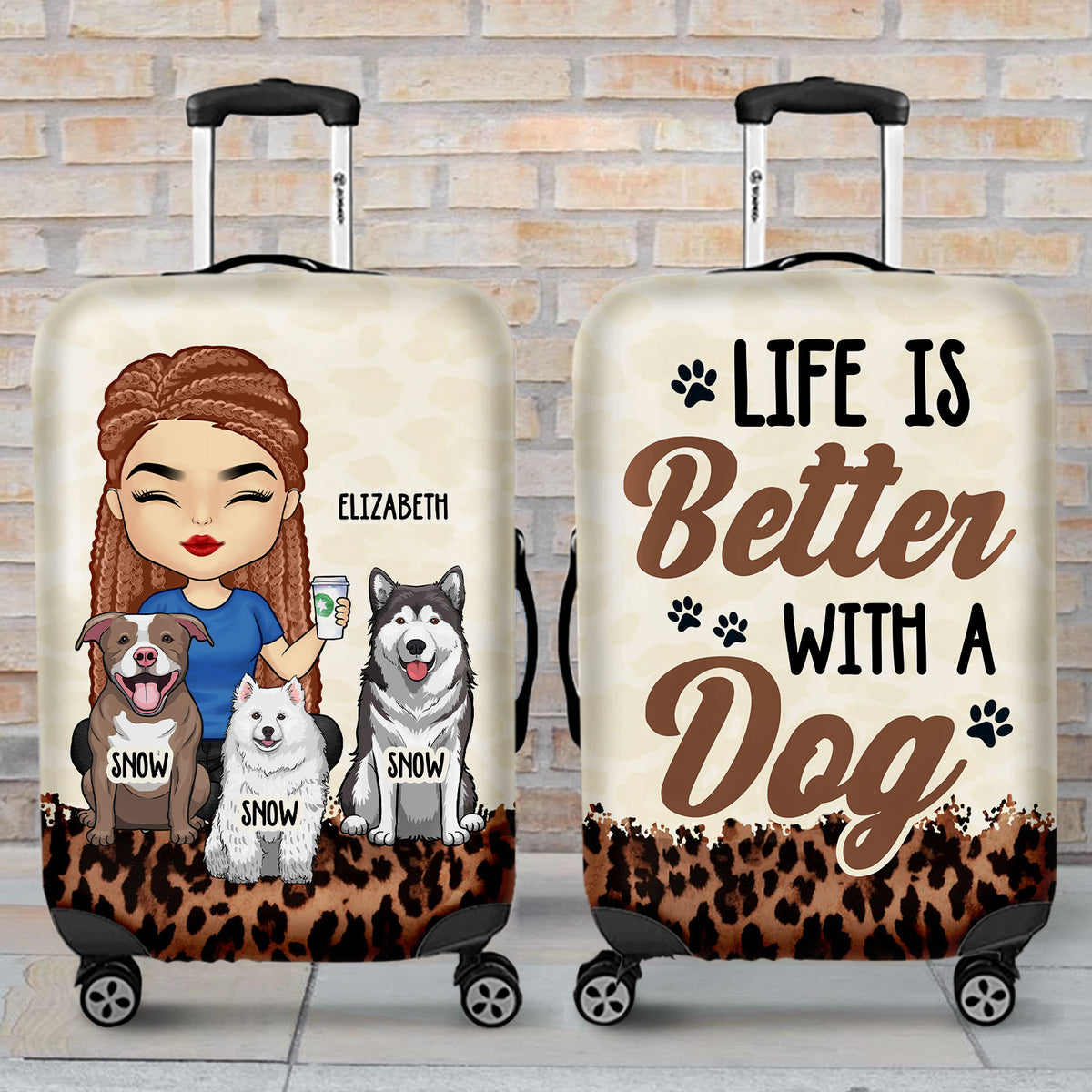 Juste une fille qui aime les chiens - Housse de bagage personnalisée