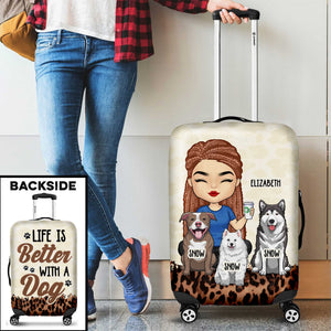 Juste une fille qui aime les chiens - Housse de bagage personnalisée