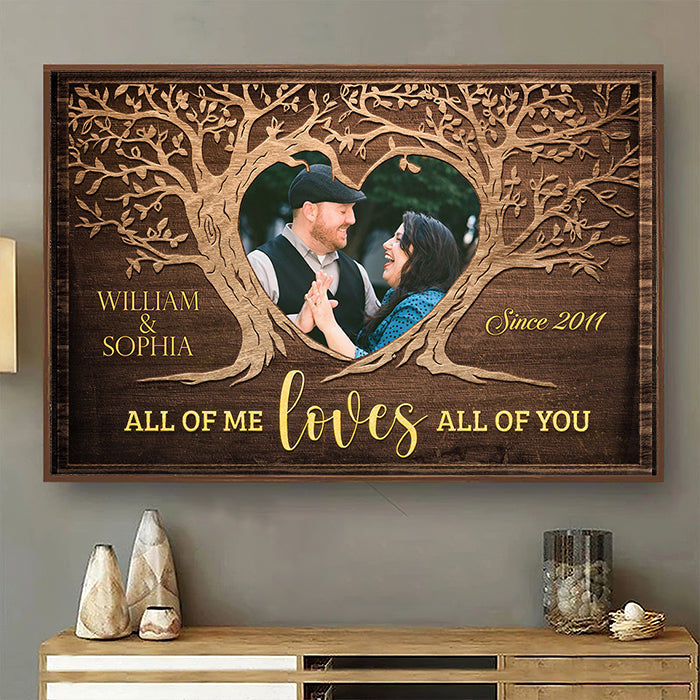 Je t'aime de tout mon cœur - Affiche horizontale personnalisée - Télécharger une image, cadeau pour couple, mari et femme