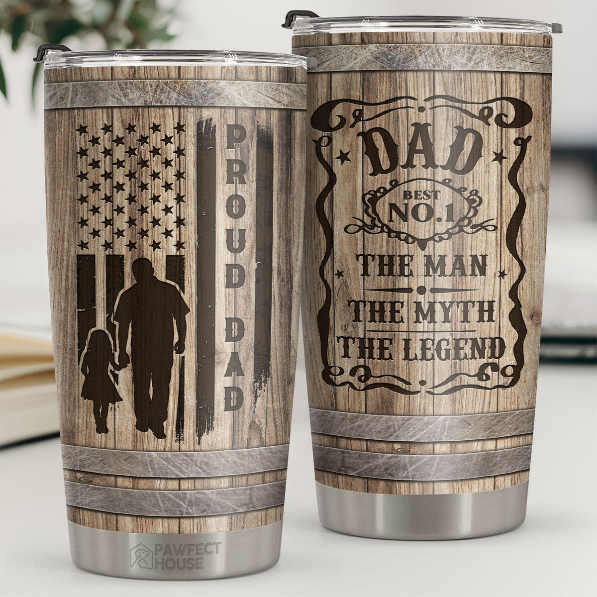 Papa Meilleur N°1, L'Homme, Le Mythe, La Légende - Gobelet - À mon père, Cadeau pour papa, Cadeau papa de la part de sa fille et de son fils, Cadeau d'anniversaire pour papa