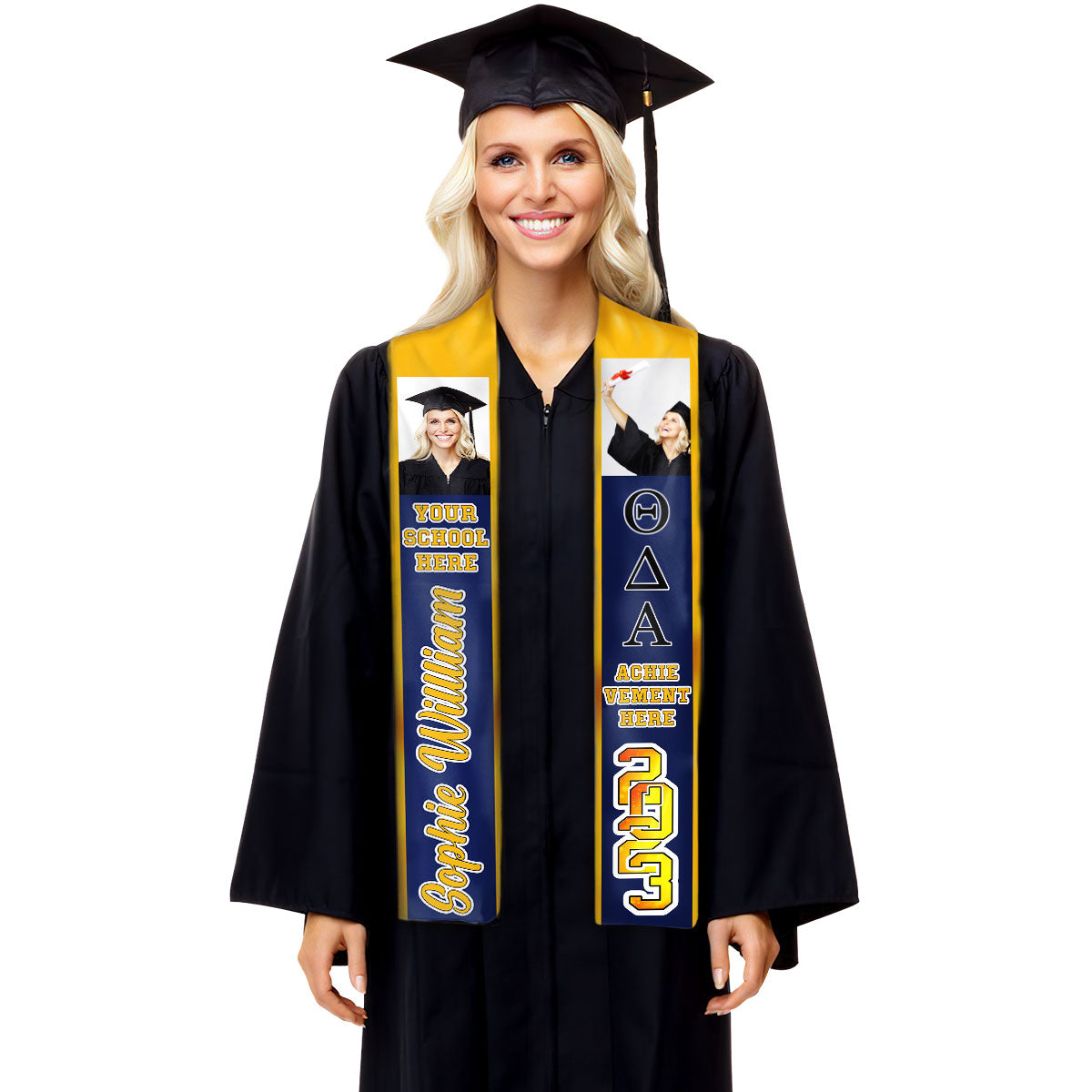 Étole de remise des diplômes de la fraternité de la promotion 2024 - Télécharger une image - Étole de remise des diplômes personnalisée