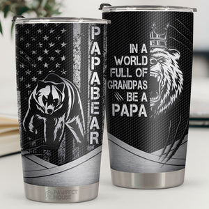 Papabear dans un monde plein de grands-pères, sois un papa - Gobelet - À mon père, cadeau pour papa, cadeau de papa de la part de sa fille et de son fils, cadeau d'anniversaire pour papa