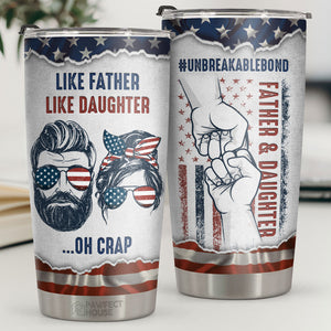 Tel père, telle fille, oh merde - Gobelet - À mon père, cadeau pour papa, cadeau de papa de la part de sa fille et de son fils, cadeau d'anniversaire pour papa
