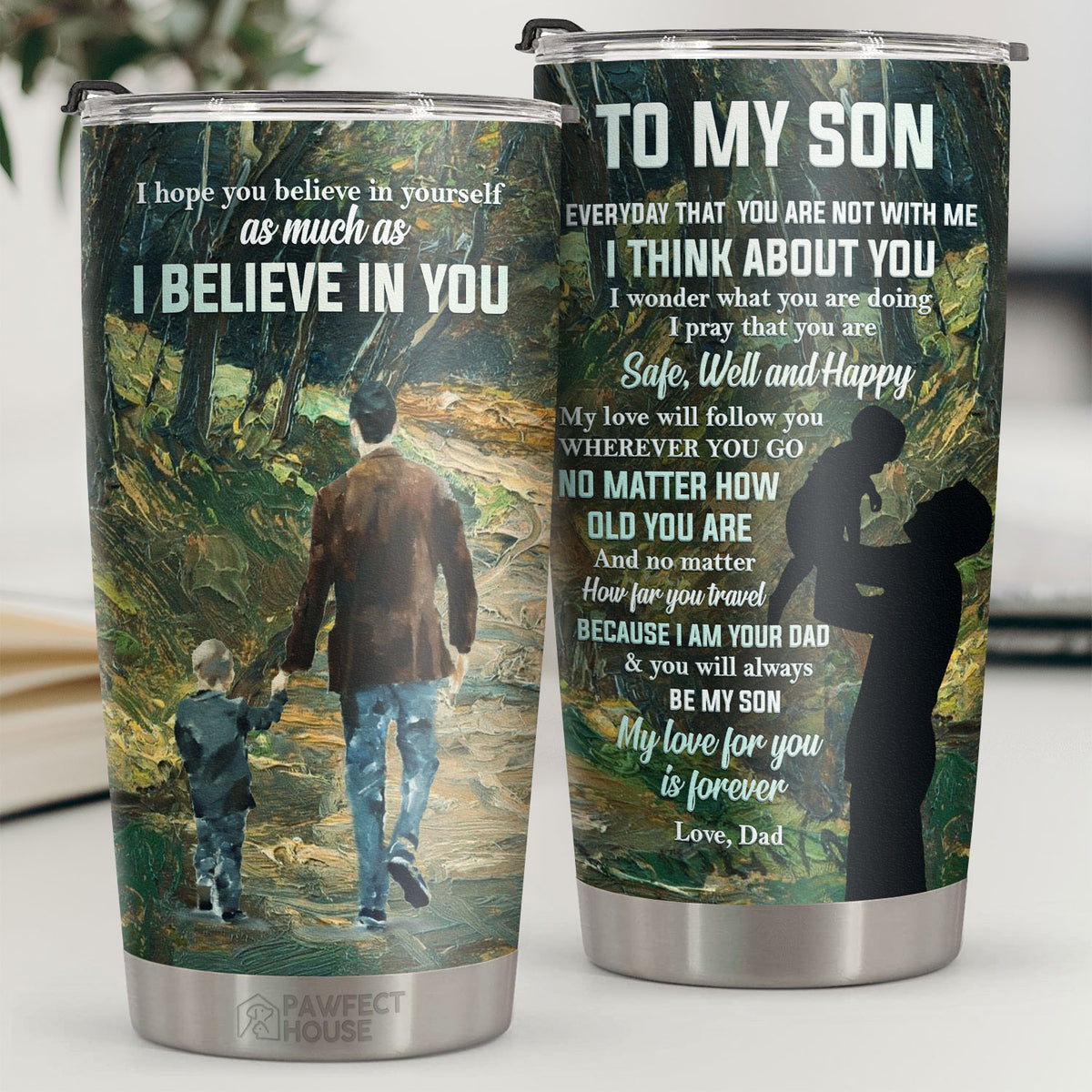 Mon amour te suivra partout où tu iras, peu importe ton âge - Gobelet - À mon fils, cadeau pour fils, cadeau fils de papa, cadeau d'anniversaire pour fils