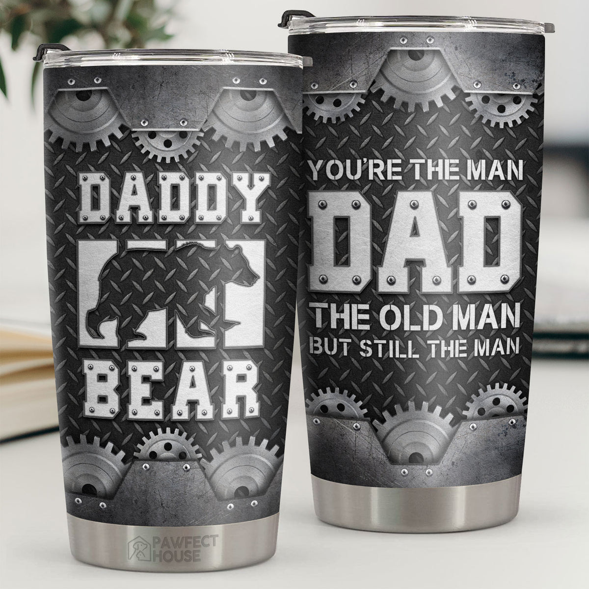 Tu es l'homme papa, le vieil homme mais toujours l'homme - Gobelet - À mon père, cadeau pour papa, cadeau de papa de la part de sa fille et de son fils, cadeau d'anniversaire pour papa
