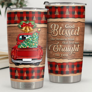 Que Dieu bénisse la route brisée qui m'a conduit droit à toi - Verre - Cadeau de Noël pour la famille, le couple, les amis, Décoration de Noël, Cadeau de vacances
