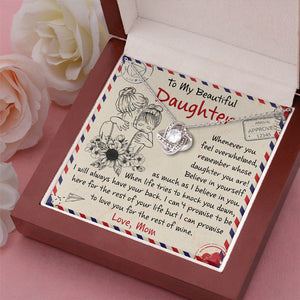 Quand la vie essaie de te faire tomber, je serai toujours là pour toi - Collier nœud d'amour familial - Cadeau pour fille de maman