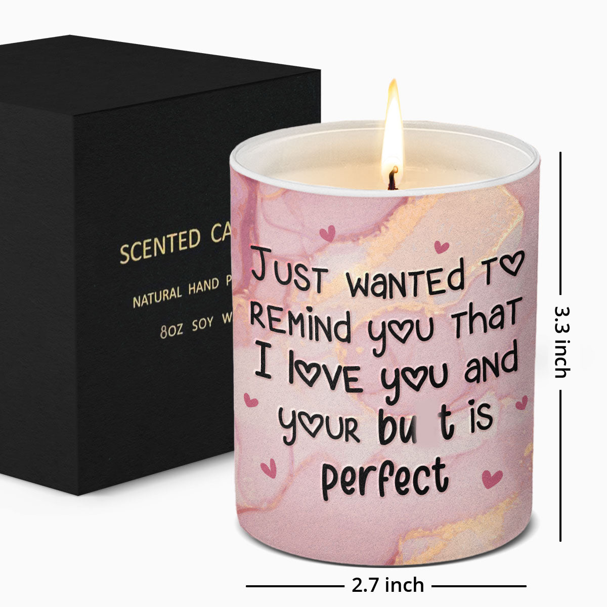 Je t'aime - Bougie parfumée sans fumée pour couple - Cadeau pour mari et femme, anniversaire