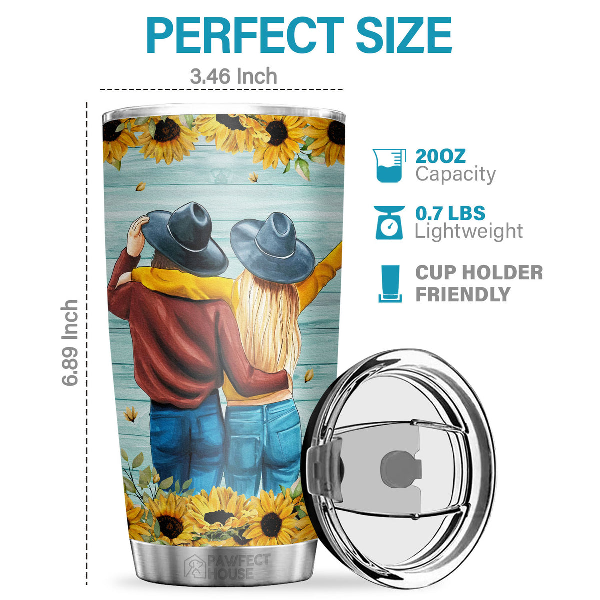 Gobelet Pawfect House 20 oz - Merci d'être à mes côtés - Gobelet isotherme en acier inoxydable. Joli gobelet pour meilleur ami, anniversaire, Noël, mariage, articles assortis pour couples.