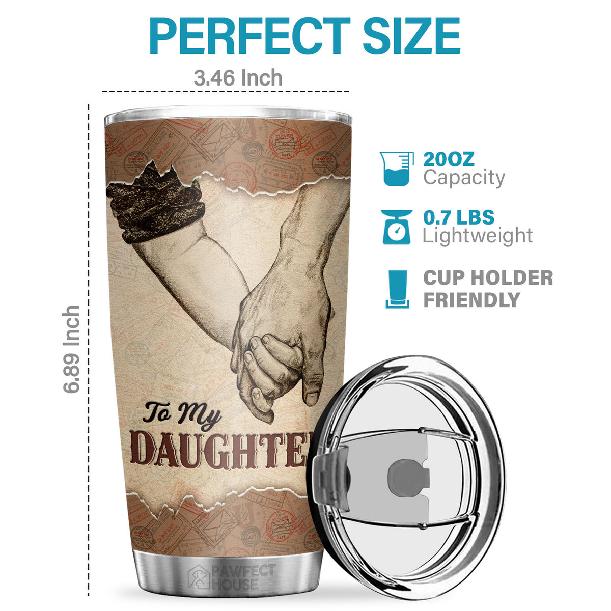 Je suis toujours avec toi pour te soutenir, te protéger et t'encourager à chaque étape de ta vie - Tumbler - À ma fille, cadeau pour fille, cadeau fille de papa, cadeau d'anniversaire pour fille