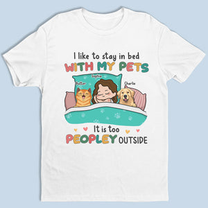 J'aime rester au lit - T-shirt unisexe personnalisé pour chien et chat, sweat à capuche, cadeau pour propriétaires et amoureux des animaux