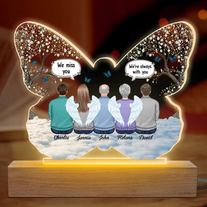 Tu nous manques plus que tout - Lumière LED 3D personnalisée en forme de papillon - Fête des Mères, cadeau de condoléances, cadeau pour les membres de la famille