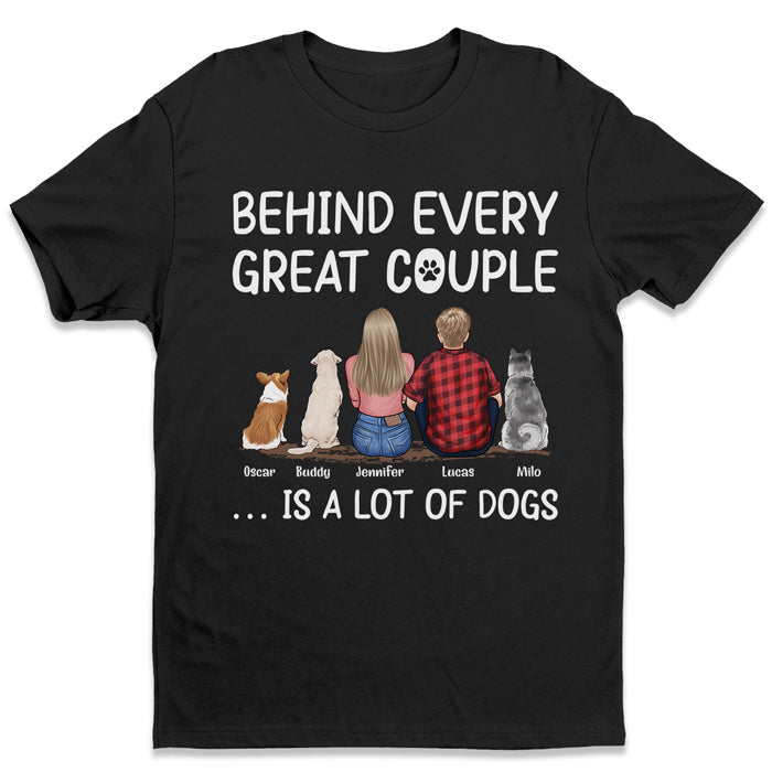 Derrière nous - T-shirt, sweat à capuche et sweat-shirt unisexe personnalisé pour chien - Cadeau pour couples, propriétaires d'animaux et amoureux des animaux