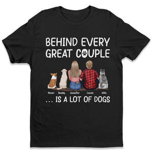 Derrière nous - T-shirt, sweat à capuche et sweat-shirt unisexe personnalisé pour chien - Cadeau pour couples, propriétaires d'animaux et amoureux des animaux