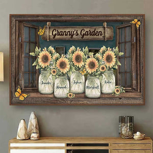Grandma's Sunshine - Affiche horizontale personnalisée pour la famille - Cadeau d'anniversaire pour grand-mère