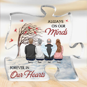Nous sommes toujours avec vous - Plaque commémorative personnalisée en acrylique en forme de puzzle - Cadeau de condoléances, cadeau pour les membres de la famille