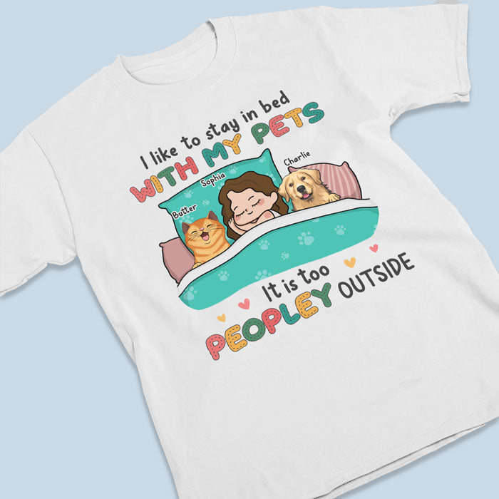 J'aime rester au lit - T-shirt unisexe personnalisé pour chien et chat, sweat à capuche, cadeau pour propriétaires et amoureux des animaux