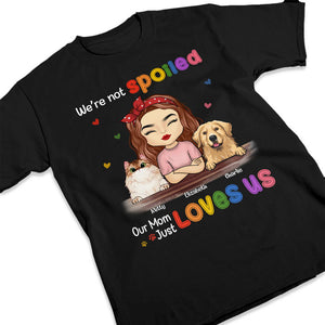 Notre maman nous aime tout simplement - T-shirt unisexe personnalisé pour chien et chat, sweat à capuche, sweat-shirt - Fête des Mères, cadeau pour les propriétaires d'animaux et les amoureux des animaux