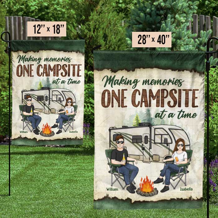 Drive Slow Drunk Campers Matter - Couple Personalized Custom Flag - Gift For Husband Wife, Anniversary, Camping Lovers