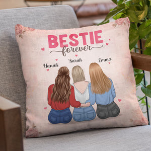 Coussin personnalisé Bestie Forever - Cadeau pour meilleures amies, meilleures amies, sœurs