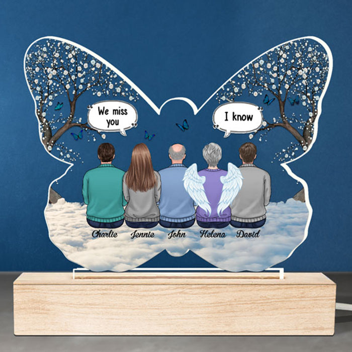 Tu nous manques plus que tout - Lumière LED 3D personnalisée en forme de papillon - Fête des Mères, cadeau de condoléances, cadeau pour les membres de la famille