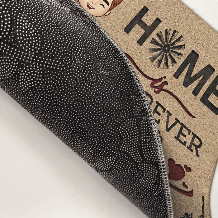 La maison est là où je suis avec toi - Tapis décoratif personnalisé pour couple - Cadeau pour mari et femme, anniversaire