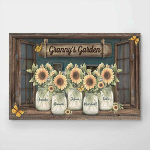 Grandma's Sunshine - Affiche horizontale personnalisée pour la famille - Cadeau d'anniversaire pour grand-mère