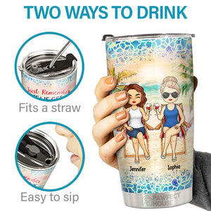To The Beach And Back - Bestie Personalized Custom Tumbler - Gift For Best Friends, BFF, Sisters