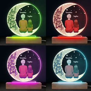 Je t'aime plus que tout - Lampe LED 3D ronde personnalisée pour la famille - Cadeau d'anniversaire pour grand-mère et fête des mères