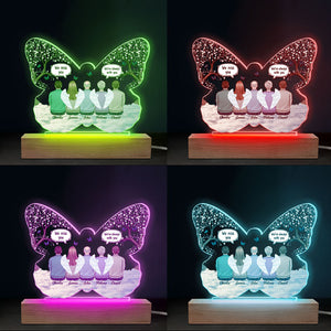 Tu nous manques plus que tout - Lumière LED 3D personnalisée en forme de papillon - Fête des Mères, cadeau de condoléances, cadeau pour les membres de la famille