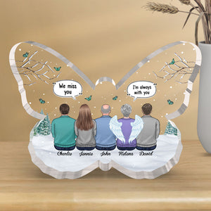 Tu nous manques plus que tout - Plaque commémorative personnalisée en acrylique en forme de papillon - Cadeau de condoléances, cadeau pour les membres de la famille