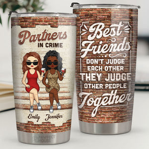 Les meilleurs amis ne se jugent pas - Gobelet personnalisé Bestie - Cadeau pour meilleures amies, meilleures amies, sœurs
