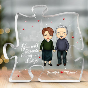 La pièce manquante de mon cœur - Plaque acrylique personnalisée en forme de puzzle pour couple - Cadeau pour mari et femme, anniversaire