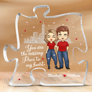 La pièce manquante de mon cœur - Plaque acrylique personnalisée en forme de puzzle pour couple - Cadeau pour mari et femme, anniversaire
