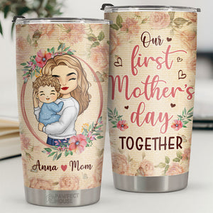 Notre première fête des mères ensemble - Gobelet personnalisé en famille - Cadeau de fête des mères, d'anniversaire pour la première maman