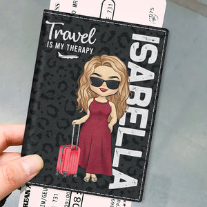 Voyager, c'est vivre - Étui de passeport personnalisé - Cadeau pour les amoureux du voyage