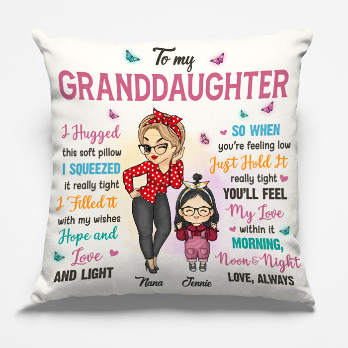 When You Feel Low, Just Hold It Really Tight - Family Personalized Custom Pillow - Gift For Grandchildren