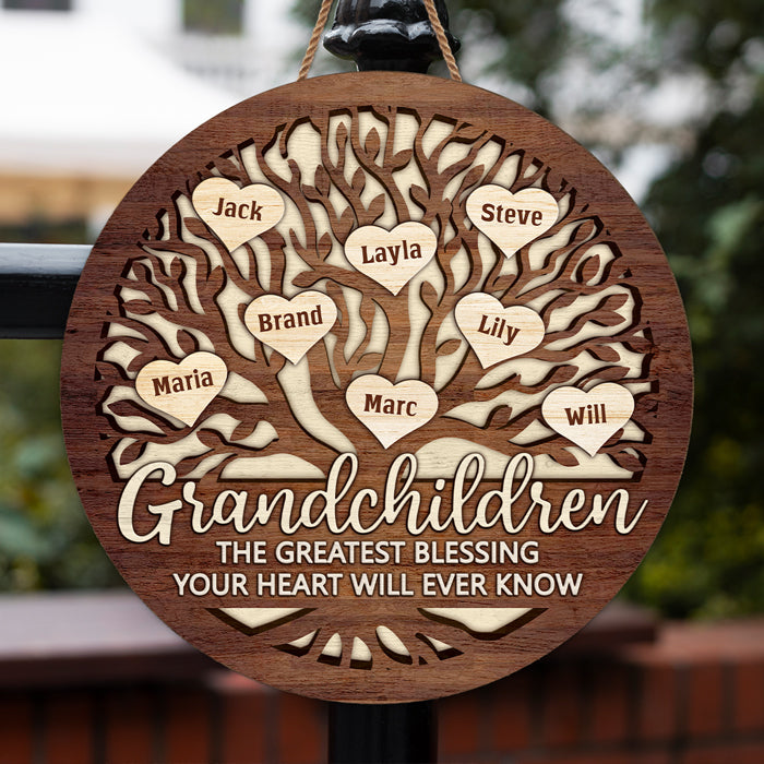 Petits-enfants pour une vie grandiose - Panneau en bois personnalisé pour la décoration intérieure - Cadeau de pendaison de crémaillère pour grand-mère, grand-père et grands-parents
