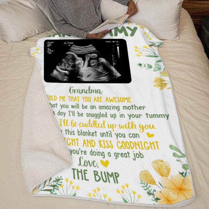 Couverture personnalisée - Cadeaux personnalisés pour baby shower, révélation du sexe du bébé pour les nouvelles mamans, les nouveaux papas, les nouveaux parents - Bientôt, je serai blotti contre toi