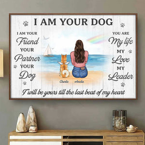 Je suis ton ami, ton partenaire, ton chien - Affiche horizontale personnalisée pour chien - Cadeau pour les propriétaires d'animaux de compagnie, les amoureux des animaux