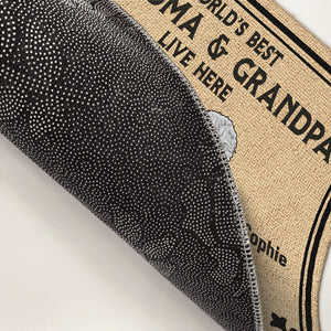 World's Best Grandparents Live Here - Family Personalized Custom Decorative Mat - Gift For Grandparents