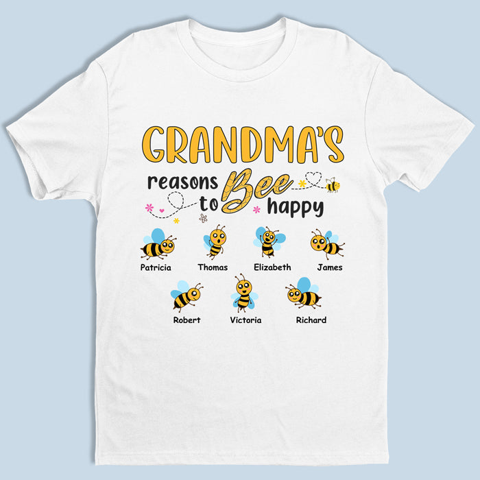 Une grand-mère heureuse grâce à ses enfants - T-shirt, sweat à capuche et sweat-shirt unisexe personnalisé pour la famille - Cadeau de fête des mères et d'anniversaire pour grand-mère