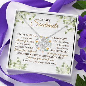 The Day I Met You I Found My Missing Piece - Couple Love Knot Necklace - Gift For Wife, Anniversary