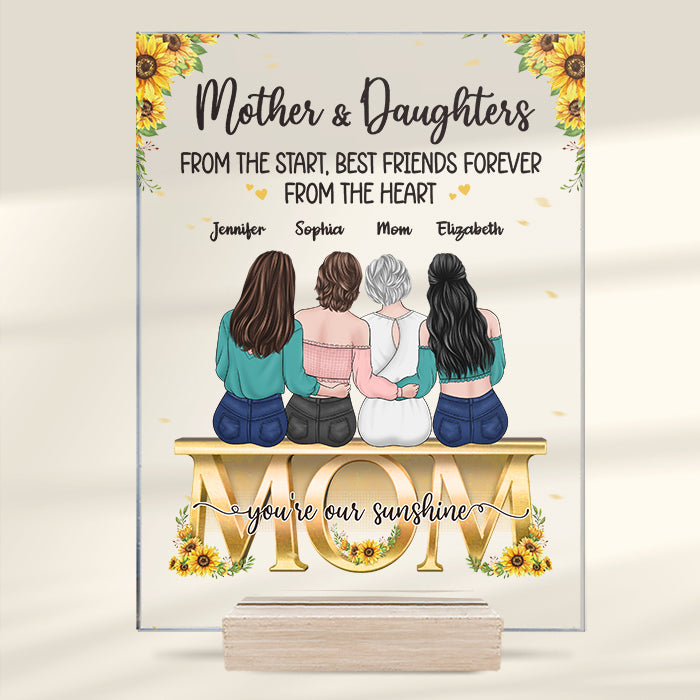 Mère et filles de l'étoile - Plaque acrylique personnalisée pour la famille - Cadeau de fête des mères et d'anniversaire pour maman