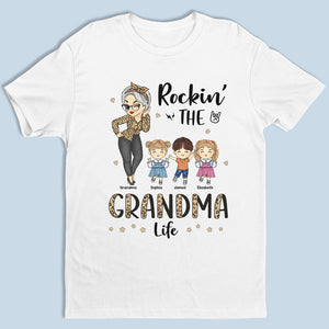 T-shirt unisexe personnalisé « Grandma Life » - Cadeau d'anniversaire pour maman et grand-mère